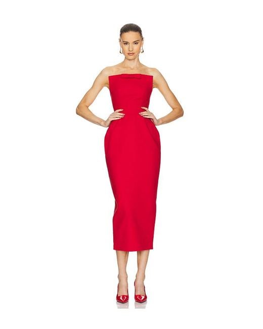 Helsa Red The Curve Dress With Bow