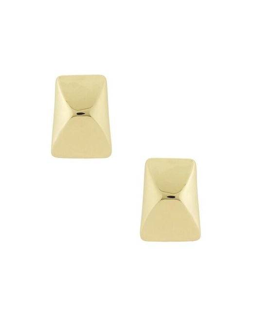Anine Bing White Curved Rectangle Stud