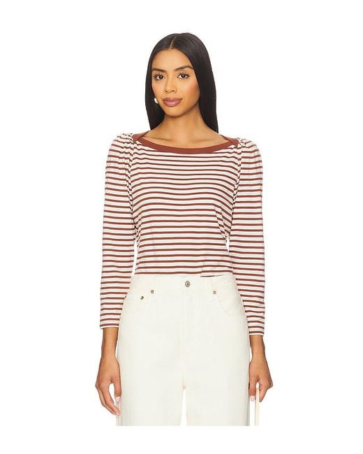 Amelie Envelope Neck Top En Color Marrón Talla (También En M, S, Xl/1X, Xs) Nation Los Angeles de color Red