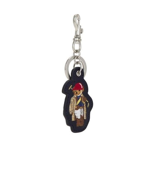 Polo Ralph Lauren Black Leather Novelty Bear Keyfob for men