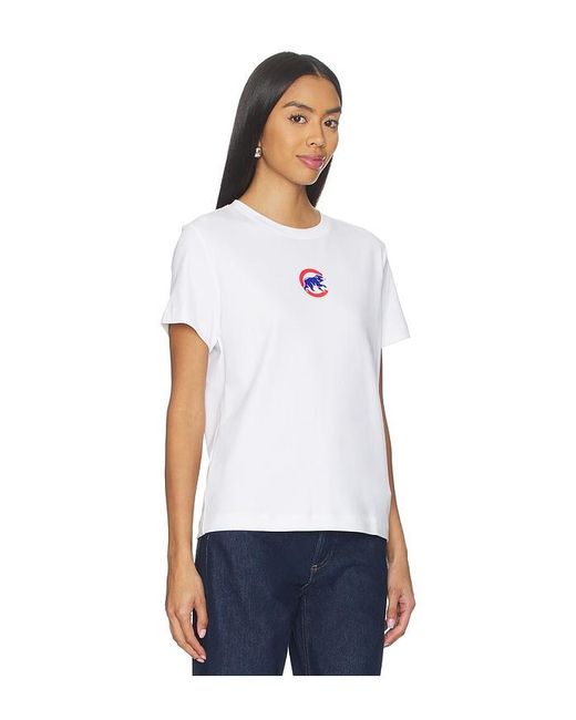 Terez White X Revolve Chicago Cubs Basic Logo Tee