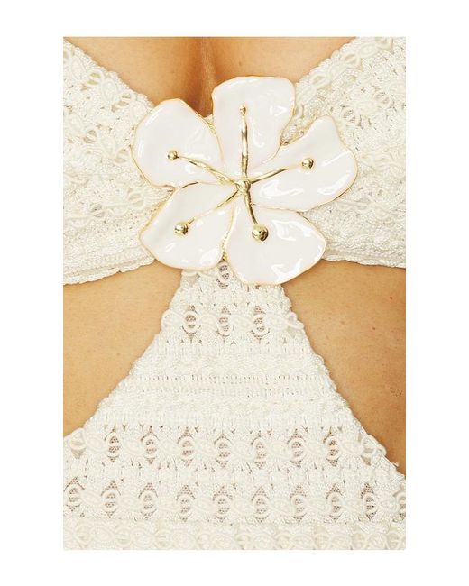 PATBO White Amethyst Fringe Mini Dress