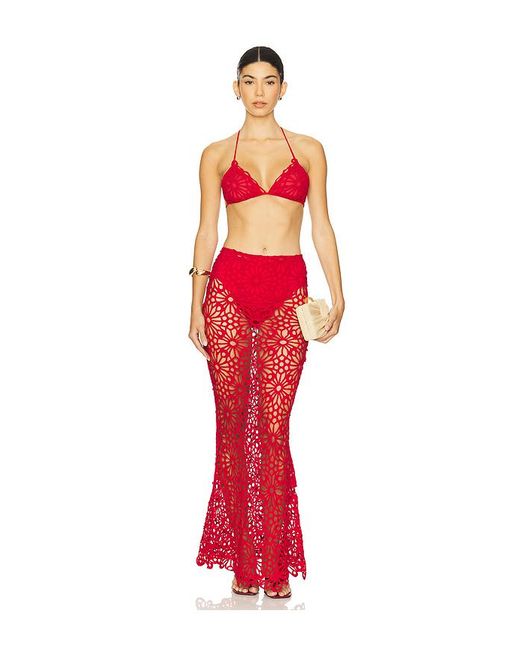 Norma Kamali Red Obie Maxi Skirt