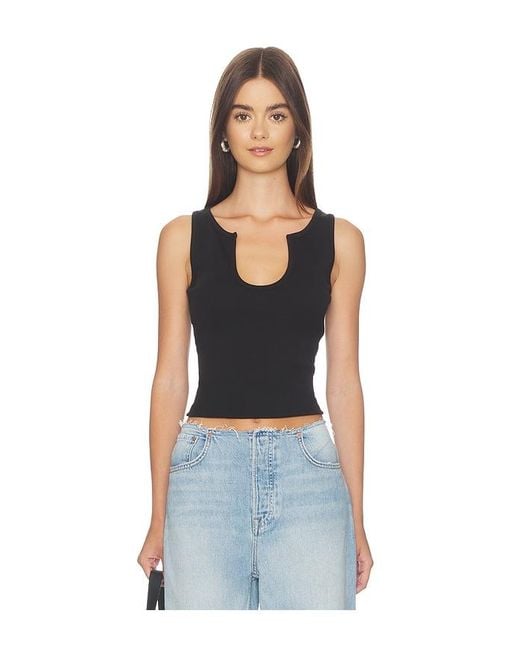 GRLFRND Black Deep U-Neck Tank