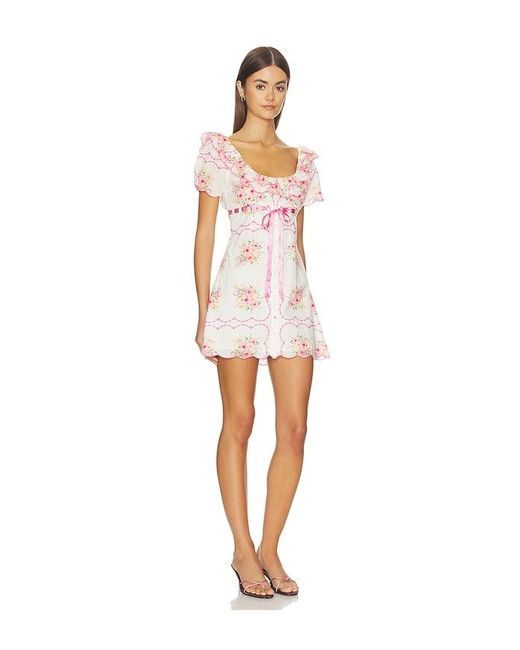 For Love & Lemons White Scarlett Mini Dress