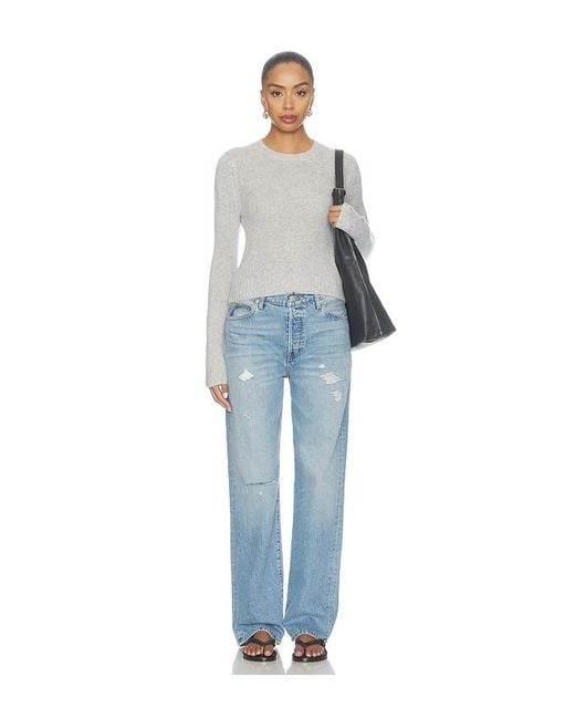 Enza Costa White Cashmere Shrunken Crew