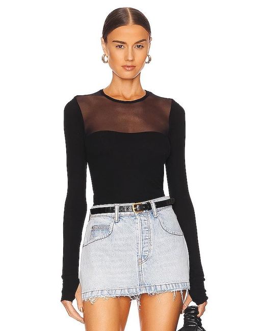 Michael Lauren Black Oslo Mesh Top