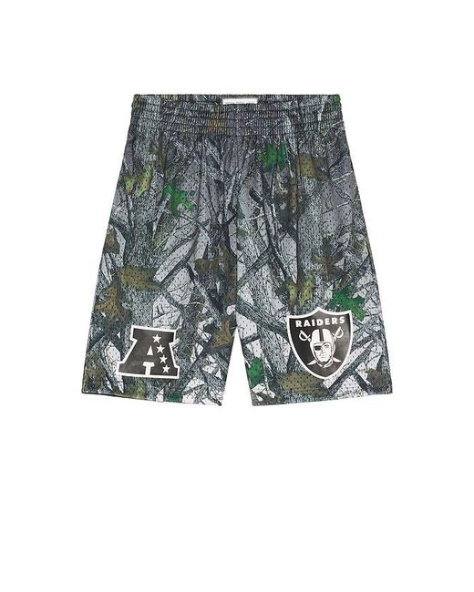 Mitchell & Ness Black Nfl Las Vegas Raiders Quiet Blaze 7 Mesh Shorts for men