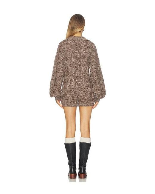 For Love & Lemons Natural Nathalie Knit Romper