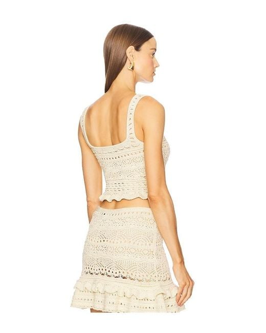 retroféte Natural Damira Crochet Top