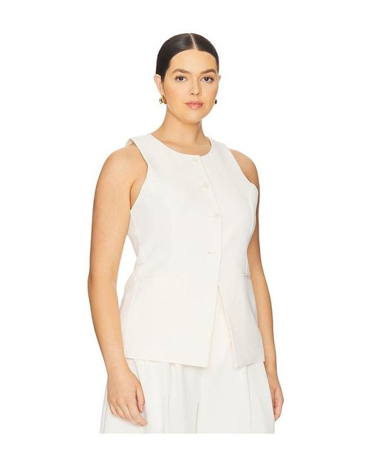 GOOD AMERICAN White Luxe Suiting Sculpted Vest