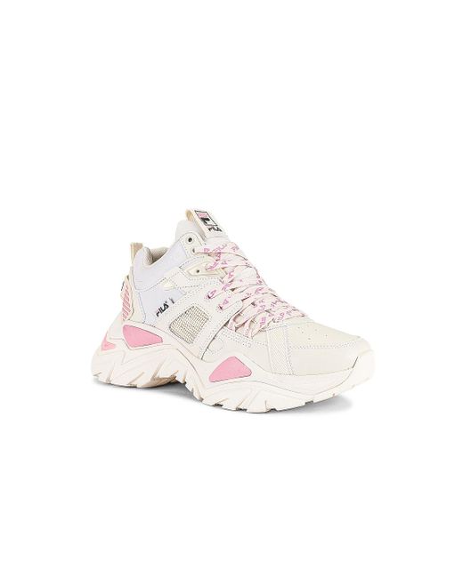 fila heritage oakmont mix media leather trail chunky sneakers