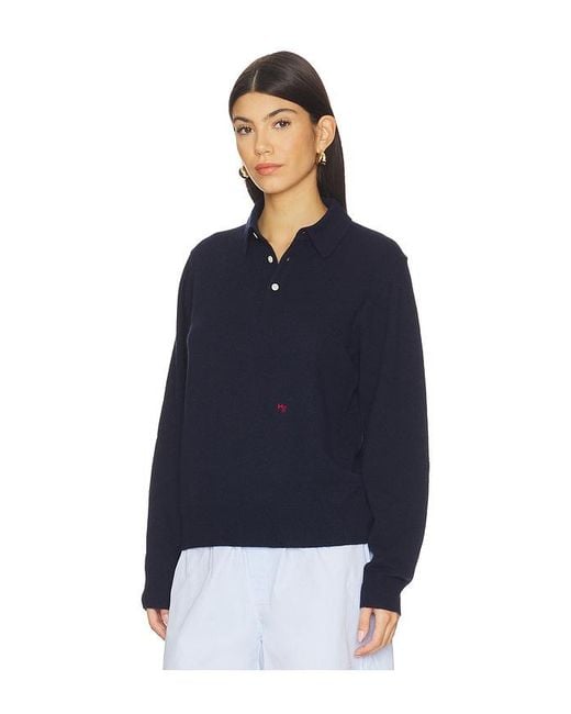 HOMMEGIRLS Blue Long Sleeve Polo