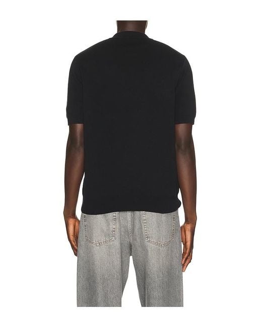 Fred Perry Black Panel Detail Knitted Polo for men