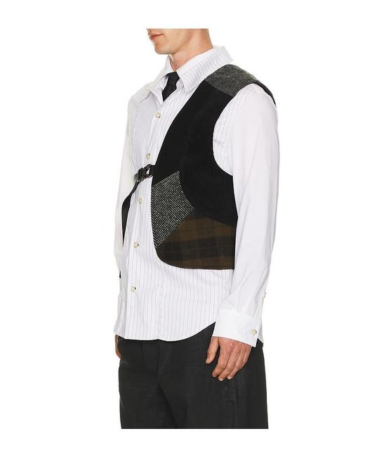 ANDERSSON BELL White Patchwork One Arm Vest for men