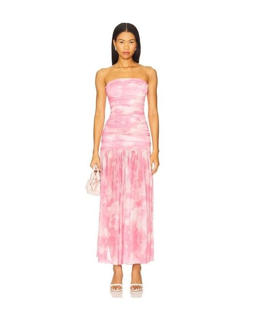 Bardot Pink Solana Mesh Maxi Dress