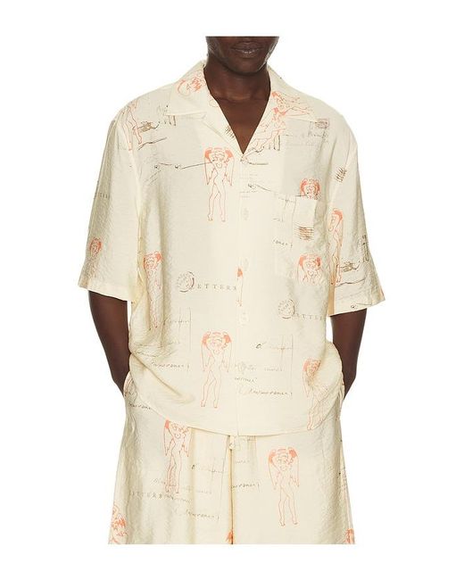 M I S B H V Natural Devil & Angel Postcard Shirt for men