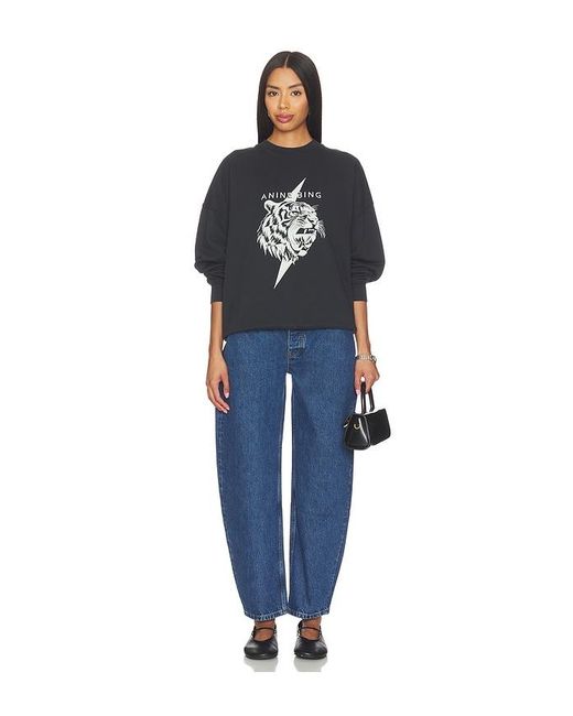 Anine Bing Blue Miles Tiger Sweatshirt