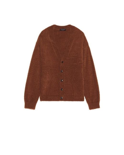 Central Park West Brown Eyelash Cardigan for men