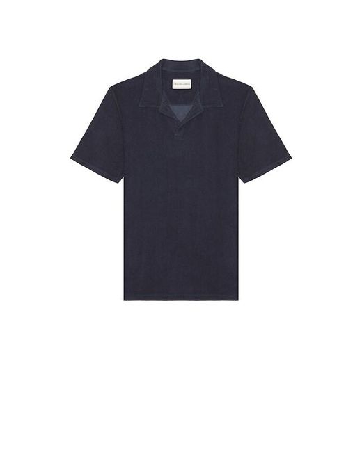 Frescobol Carioca Blue Faustino Terry Cotton Blend Polo Short Sleeve for men