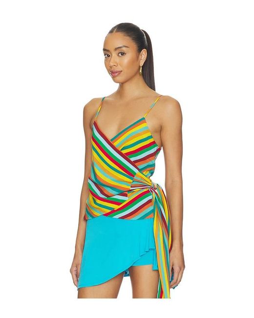Simon Miller Blue Marlowe Crepe Tie Tank Top