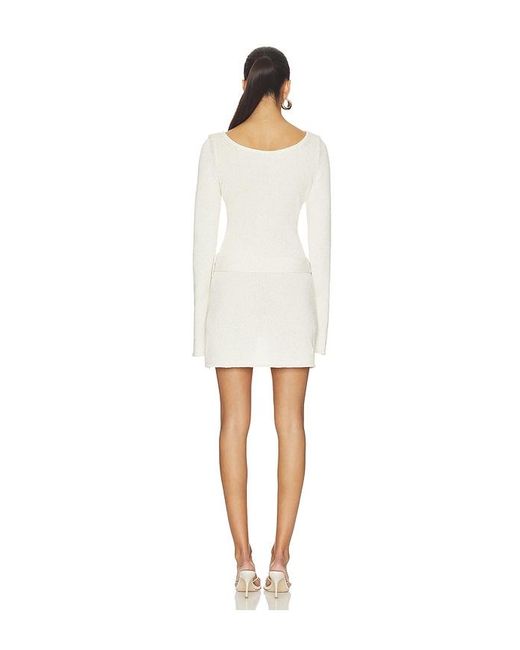 Asta Resort White Maya Long Sleeve Mini Belted Dress