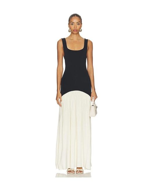 ROBE CAMILA en Black Solid & Striped en coloris White