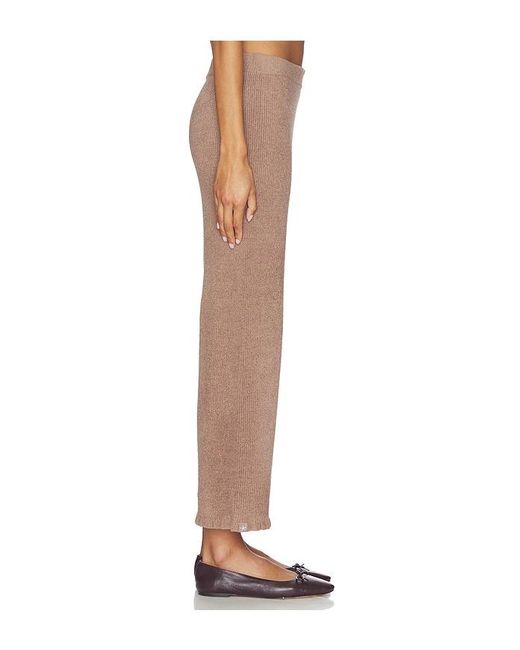 Barefoot Dreams Natural Cozychic Ultra Lite Rib Ruffle Hem Ankle Pant