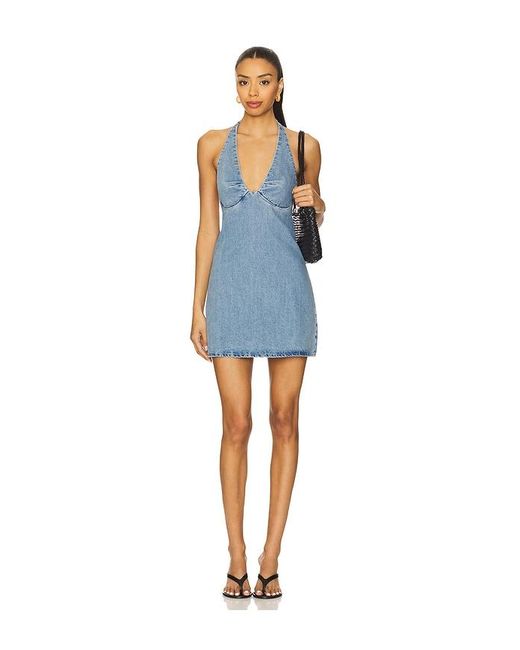 Free People Blue Trevi Denim Mini Dress