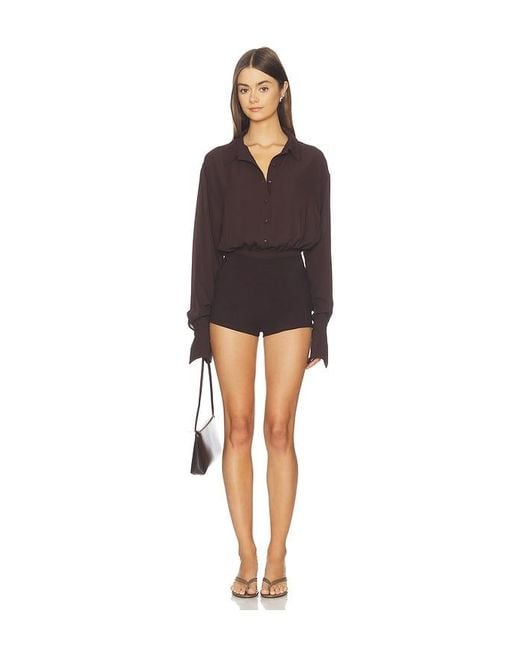 ALL THE WAYS Black Clarissa Romper
