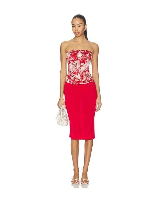 Miaou Red Libra Corset Top