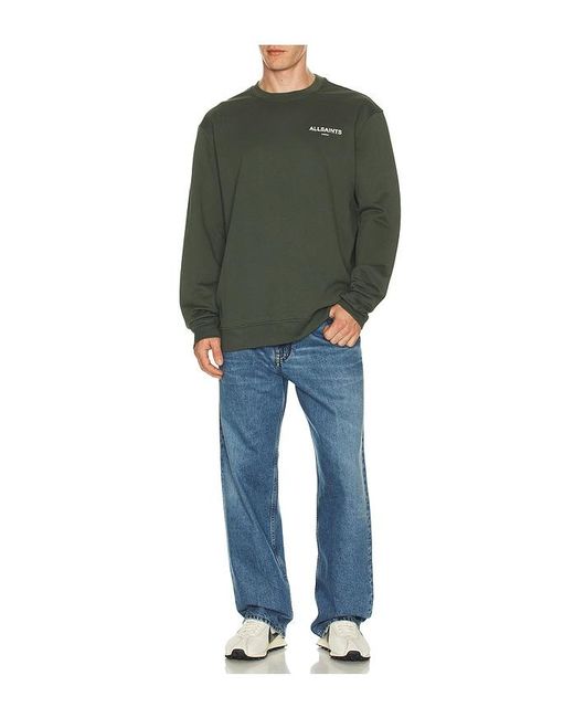 AllSaints Green Halcyon Crew Sweatshirt for men