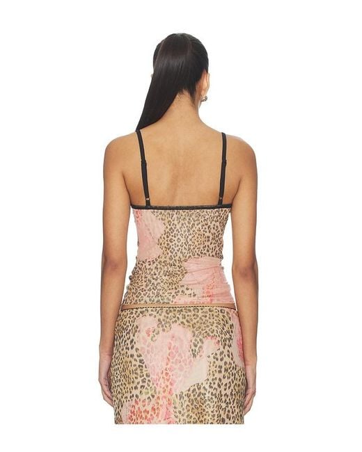 With Harper Lu Natural Mesh Camisole Top