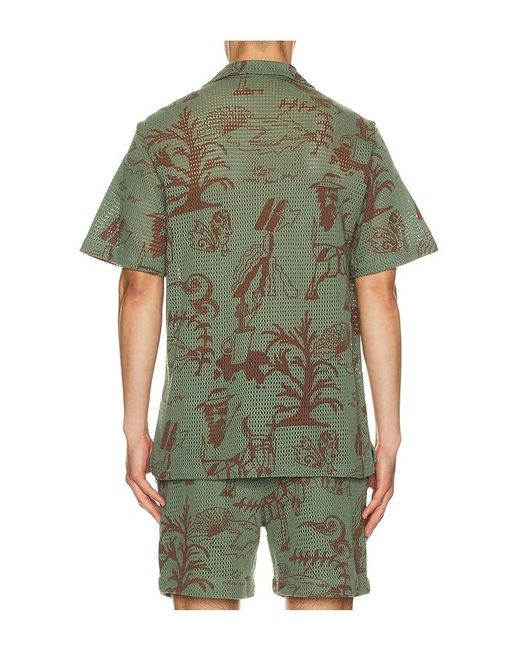 Oas Green Poplan Cuba Shirt for men