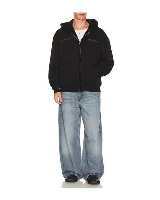Pleasures Black Spine Full Zip Hoodie for men