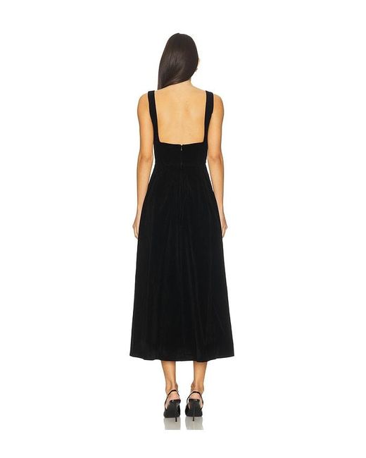MORE TO COME Black Cinthia Velvet Midi Dress