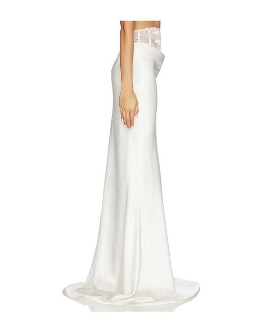 SAU LEE White Lila Satin Skirt