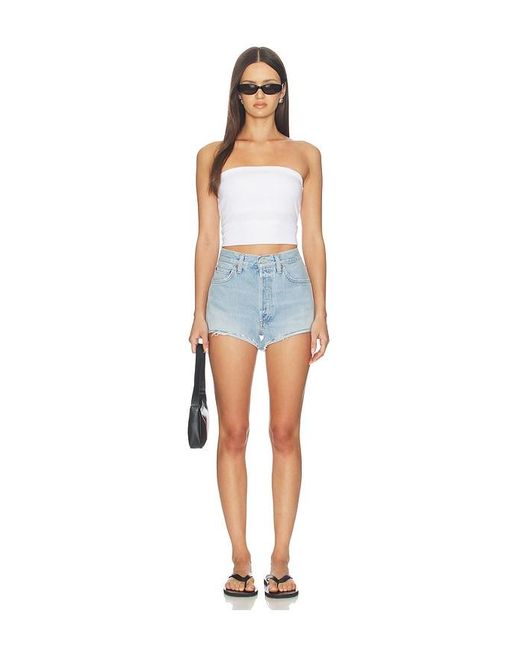 Agolde Blue Ridley High Rise Shorts