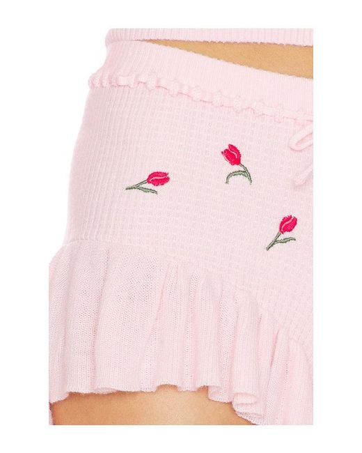 Lovers + Friends White Cecilia Floral Embroidered Short