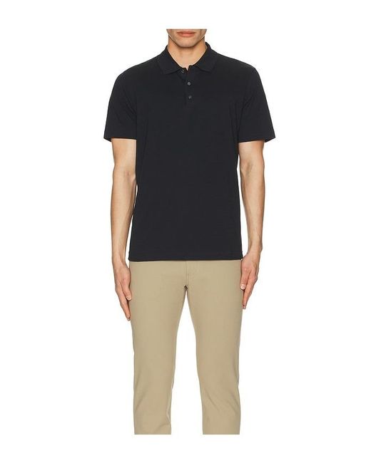 Theory Black Bron Cotton Polo for men