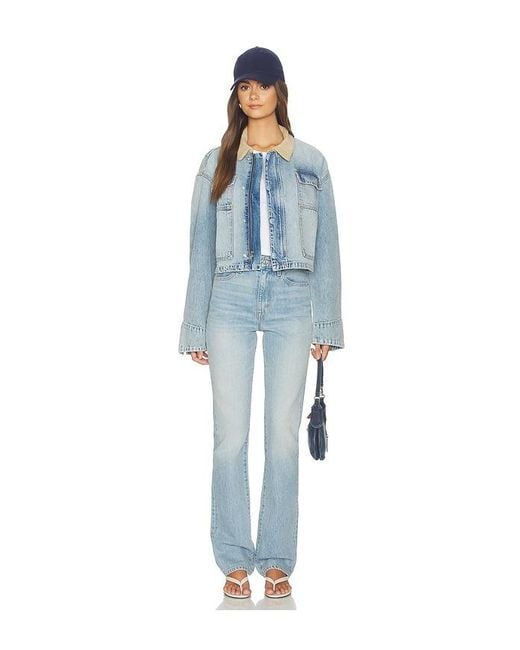 SLVRLAKE Denim Blue Connor Cropped Worker Jacket