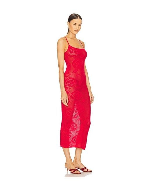 LOBA Red Orlando Midi Dress