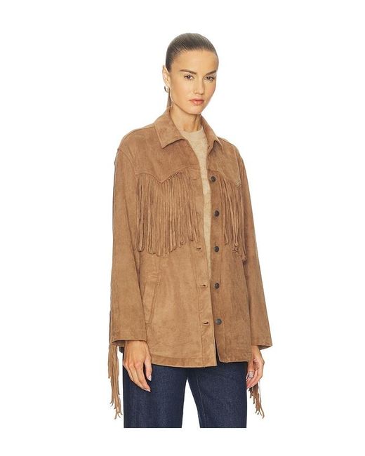 Free People Blue X Revolve Fringe Out Faux Suede Shacket