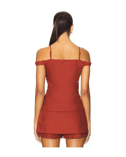 Line & Dot Red Olina Top