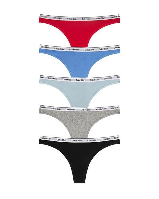 Calvin Klein White Modern Logo Thong 5-Pack