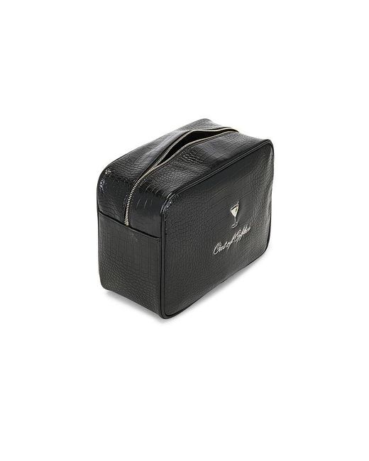 Abode Black Out Of Office Martini Croc Pouch