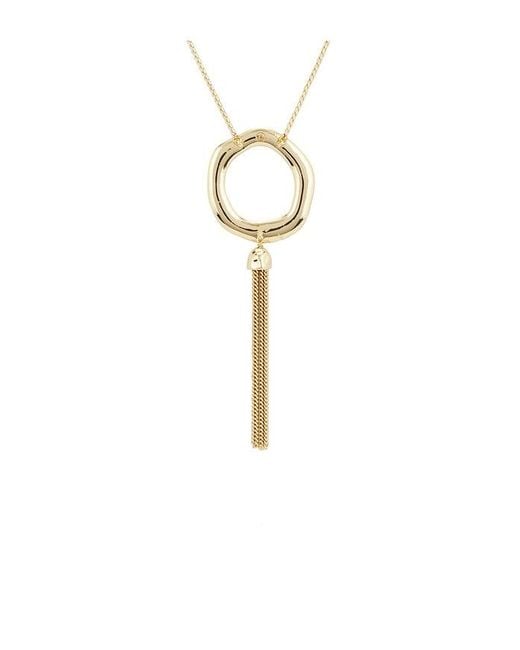 Ettika Metallic X Revolve Open Circle Tassel Necklace