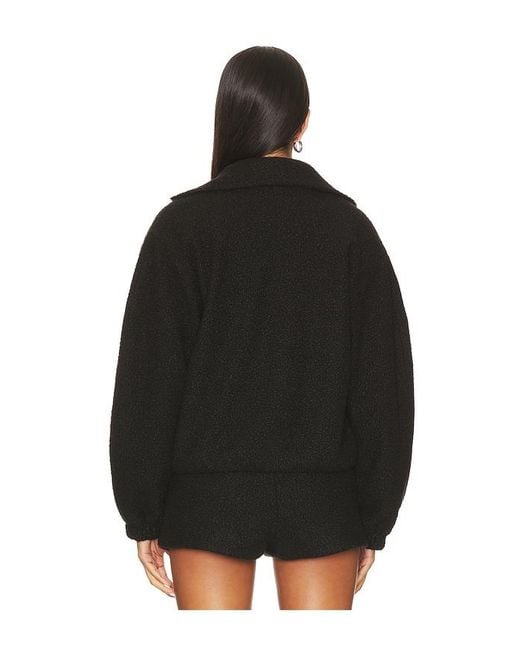 Amanda Uprichard Black Como Bomber Jacket