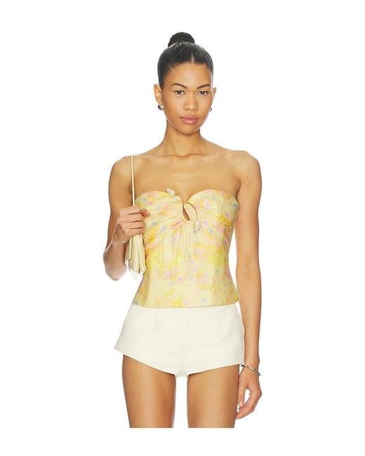 Bardot Yellow Amina Strapless Top