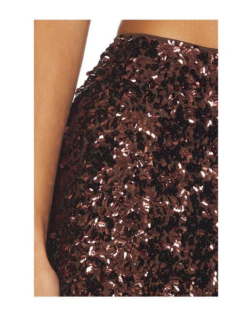 SNDY'S Brown Asher Sequin Micro Mini Skirt